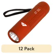 (12 Pack) Single Mini LED Flashlight, 50 Lumens, Handheld, 3 AAA Batteries, Red