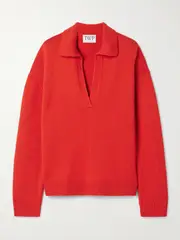 [TWP] TWP - Cashmere Polo Sweater - Red - x small x small Red