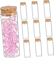 Garneck 10pcs High Borosilicate Glass Storage Bottles with Cork Stoppers Versatile Test Tubes for Tea Candy Essential Oils and More for Wishing and Message Bottles