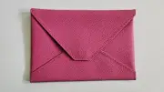 Eccolo Photo Envelope Wallet Fine Leather, Pink, New