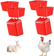 TJHypenete 6PCS Bird Cage Cups, Chicken Feeder Water Cups, Plastic Bird Coop Trough, Chicken Coop Hanging Feeding Cup, Wire Cage Supplies, Small Animal Feeder Bowl for Gamefowl Parrot Parakeet Poultry