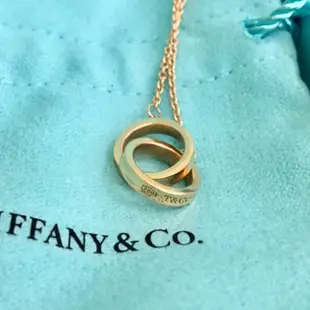 Tiffany 玫瑰金 雙環 k金 手鍊 九成新