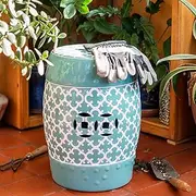 ORIENTAL Furniture 18" Blue Moroccan Garden Stool
