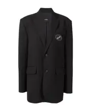 We11done Logo-Patch Long Sleeved Oversized Blazer S,XL,L,M Black