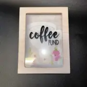 New NWT Coffee Fund Shadow Box Piggy Bank Home Decor