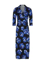 Diane Von Furstenberg Abigail Floral-print Silk-jersey Wrap Dress - Blue - S (UK 8-10 / S) S (UK 8-10 / S)