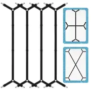 Bed Sheet Straps, 4 Pcs Adjustable Bed Sheet Holder Straps, Black Bed Sheet C...