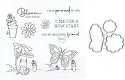 DzIxY Butterfly Caterpillar Words Clear Stamps and Metal Cutting Dies Sets for Card Making Scrapbooking Paper Supplies Seals Storage Pockets