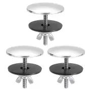 3 Pcs Kitchen Sink Hole Cover, 2 Inch Sink Sprayer Hole Plug, Zinc Alloy Silver