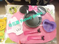 在飛比找Yahoo!奇摩拍賣優惠-奇花園日本迪士尼阿卡將米妮 兒童餐具組 餐盤 碗 湯匙 叉子