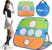 Pop Up Golf Chipping Net 2 in 1 with Multiple Pockets for Backyard Games, Ultra-Stable X-Shape Golf Chipping Training Aids Great Gifts for All Skill Levels Golfer