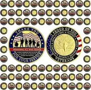 82 Veteran Military Challenge Coin - "Thank You for Your Service" Tribute Coin, Honoring All Who Served with American Flag and Eagle Design, Perfect Gift for Veterans and Military Personnel (82)
