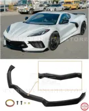For 20-Up Corvette C8 | GM 5VM Style PAINTED CARBON FLASH Front Lip Splitter Kit