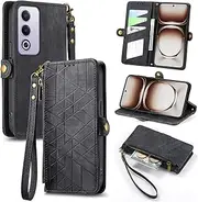 Case Compatible with Nokia XR21 5G,Compatible with Nokia XR21 5G【Zipper Wallet】【Card Holder】【Flip Stand】【Magnetic Buckle】 Lanyard PU Leather Cover Black