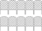 Jiimhte Dog Fence Outdoor for Yard - Lattice Panels for Outside,10X Heavy-Duty Wire Mesh Gate for Privacy Trellis Flower Bed, Self-Standing Anti-Climb Pet Barrier for Yard Backyard Patio