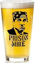 Prison Mike Funny Beer Glass - The Office Merchandise - 16 Oz, Scratch-Resistant Funny Pint Glass - Perfect Stocking Stuffers, Gag Gifts, Birthdays, or Father’s Day - Printed in the USA