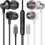 [MAS CARNEY] TI3 Wired USB Type C Headphones, USB C Earbuds, in-Ear Earphones with Microphone for Samsung S20, Huawei P30 P40, Oppo, Honor, Google Pixel and Other Smartphones with Type-C Interface