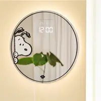 在飛比找蝦皮購物優惠-[花生] Snoopy 鏡面 LED 掛鐘/數字時鐘