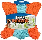 Chuckit Indoor Fetch Squirrel Dog Toy (9 Inch), Orange and Blue