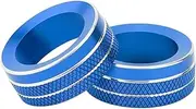JIUYIN Knob Ring Cover,Fit For Mazda, 3 Axela CX-30 Artez 2020-2021 Alloy Car Air Conditioning Adjust Trim Sticker Interior Accessories Dashboard Knob Ring(Blue)