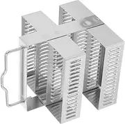 Alipis Dyeing Rack Scientific Products Reusable Microscope Slides Rack Laboratory Slide Holder Microscope Slide Storage Cabinet Slide Staining Tools Lab Equipment Stainless Steel Silver