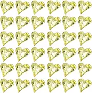 uxcell 40 Pcs 3D Heart Light Yellow Nail Rhinestones 12x13mm K9 Glass Crystal Rhinestones Pointed Back Crooked Heart Gems for Nail Charm Art DIY Decoration Craft