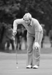 Jack Nicklaus Representing The Usa Lines Up A Put 1981 Golf Old Photo