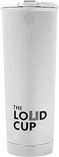 The LoudCup 20 oz Tumbler + Stadium Horn with Snap-Fit Lid (Eagle White) - Insulated Cup Reusable Water Bottle Coffee Travel Mug - Worlds Loudest Cup for Game Day