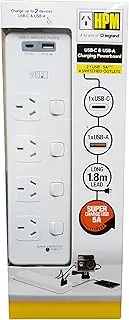 HPM D104PA6 6 Outlet Surge Protected Powerboard