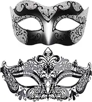 2 Pack Masquerade Masks Couples Venetian Mardi Gras Masks Halloween Party Masks Christmas Costume Carnival Masks Accessory