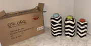 Coton Colors Chevron canister set! New old stock in box!