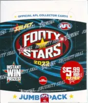 select 2022 footy stars factory sealed box jumbo pack (18 packets)