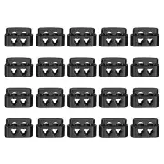 20Pcs Alloy Spring Cord Lock Ends Toggle for Shoelaces Black 19.6x12.5mm