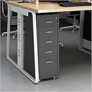 Slim Metal File Cabinet with Lock, 5 Drawers, A4 Documents, Home Office Storage Solution