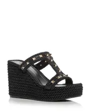 Valentino Garavani Women's Rockstud Espadrille Platform Wedge Sandals