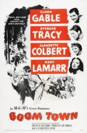 Boom Town poster Clark Gable Spencer Tracy Claudette Colbert Hedy - Old Photo