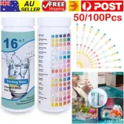 50/100X 16 in 1 Drinking Water Test Kit Strips Home Water Quality Test for Tap