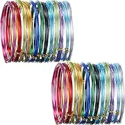 24 Rolls Colored Wire Crafts Aluminum Craft Wire, Bendable Flexible Metal Craft Wire for DIY Jewelry Art Beading Jewelry Making, 15 Gauge and 20 Gauge