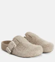 [Loewe] Loewe Ease Buckle brushed suede mules AU 7 beige