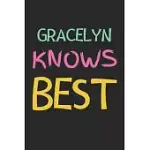 GRACELYN KNOWS BEST: LINED JOURNAL, 120 PAGES, 6 X 9, GRACELYN PERSONALIZED NAME NOTEBOOK GIFT IDEA, BLACK MATTE FINISH (GRACELYN KNOWS BES