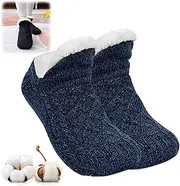 [lunhaifi] Indoor Non-slip Thermal Socks, V-mouth Fluffy Slipper Socks, New Woven Indoor Socks Slippers For Women Men