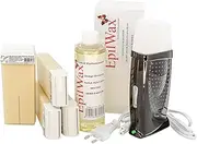 EpilWax Royal Complete Waxing Kit with: professional wax heater 4 Roll-On wax 100 ml Vanilla, 100 waxing strips, 1 bottle of 250 ml after waxing oil (Royal black Vanilla 4)