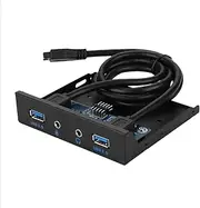 Bewinner Floppy Drive Front Panel,USB3.0 Audio Floppy Front Panel 3.5inch 2 Usb3.0 Interfaces with MIC Audio,Used to Reserve the Front I/O Interface of the Computer Case