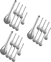 Alipis 24 Pcs Ergonomic Handle Slotted Spoon Stainless Steel Kitchen Utensil Fine Mesh for Condiments Versatile for Home and Catering