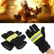 Black Fire Proof Gloves Reflective Strap Fire Resistant Gloves Universal