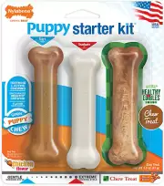 Nylabone Puppy Chew Toy & Treat Starter Pack - Puppy Chew Toys for Teething - Lo