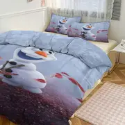 v5562 Bed Sheets Bedding Frozen 3-Piece Reversible Twin Bed Set - Includes 1 Reversible Twin Comforter And 2 Pillowcases Bedding - Fade Resistant Mic