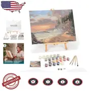 Framed Canvas Paint by Numbers for Adults - Complete with Brushes & Easel
