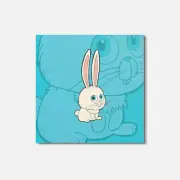The Secret Life of Pets Cartoon Snowball 4'' X 4'' Square Wooden Coaster