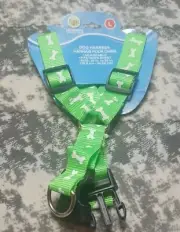 Greenbrier Kennel Club - Large Adjustable Nylon Dog Harness - Green Dog Bone NWT
